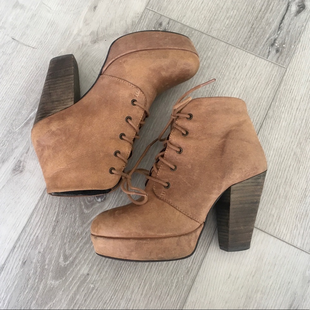 Platform Lace Up Ankle Booties